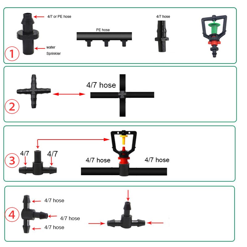 Smart Garden Sprinkler System - 50 Pezzi Connettori per Irrigazione a