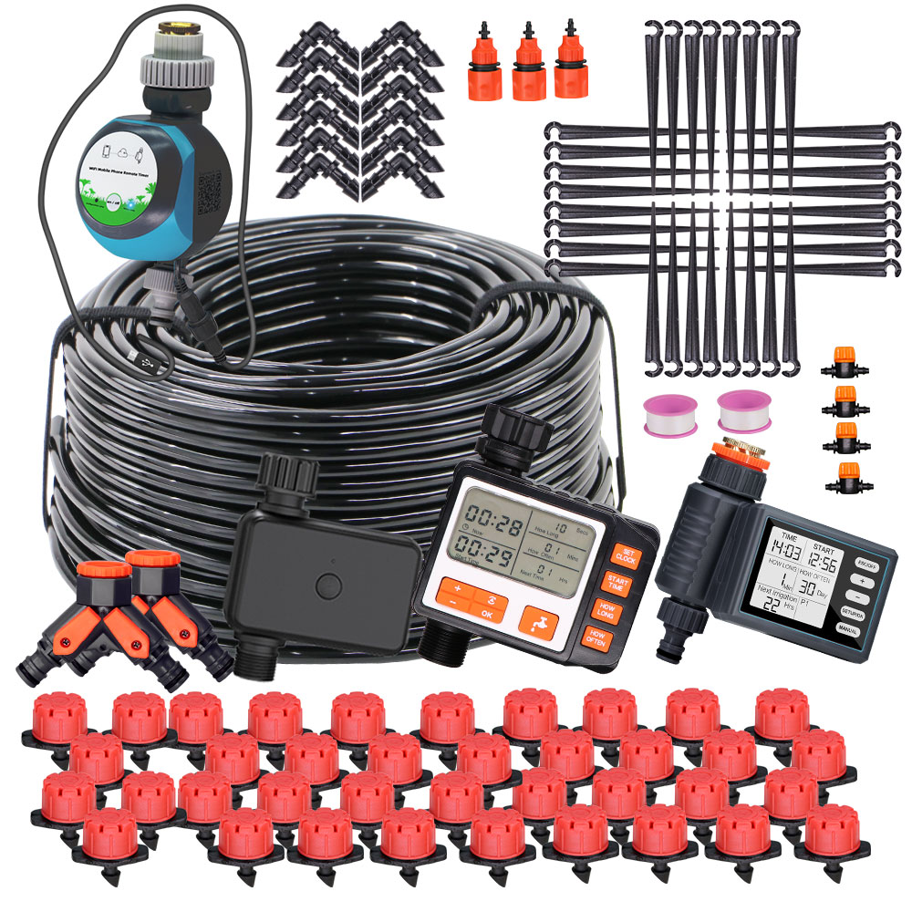 Smart Garden Sprinkler System - 50-5M 1/4 ''gocciolatori regolabili per tubi